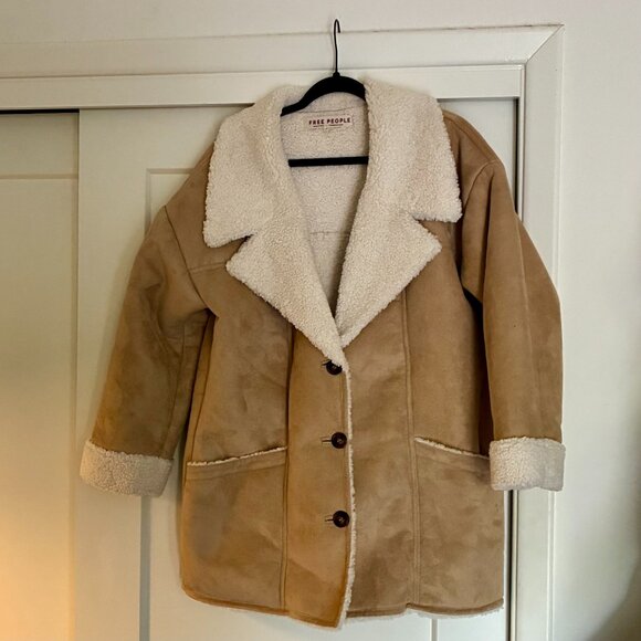 Free People Oversized Diogo Coat Ivory,  Size Medium - Picture 2 of 4